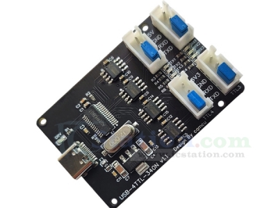 4Bit USB to UART Converter Module CH340 USB Type-C HUB TTL Signal Communicator